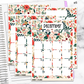 December Floral Monthly Jumbo Sticker Full Sheet A5w A5 B6 Hobonichi Cousin