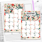 December Floral Monthly Jumbo Sticker Full Sheet A5w A5 B6 Hobonichi Cousin