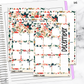 December Floral Monthly Jumbo Sticker Full Sheet A5w A5 B6 Hobonichi Cousin