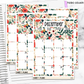 December Floral Monthly Jumbo Sticker Full Sheet A5w A5 B6 Hobonichi Cousin