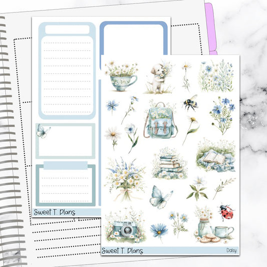 Daisy Spring Floral Deco Sticker Kit