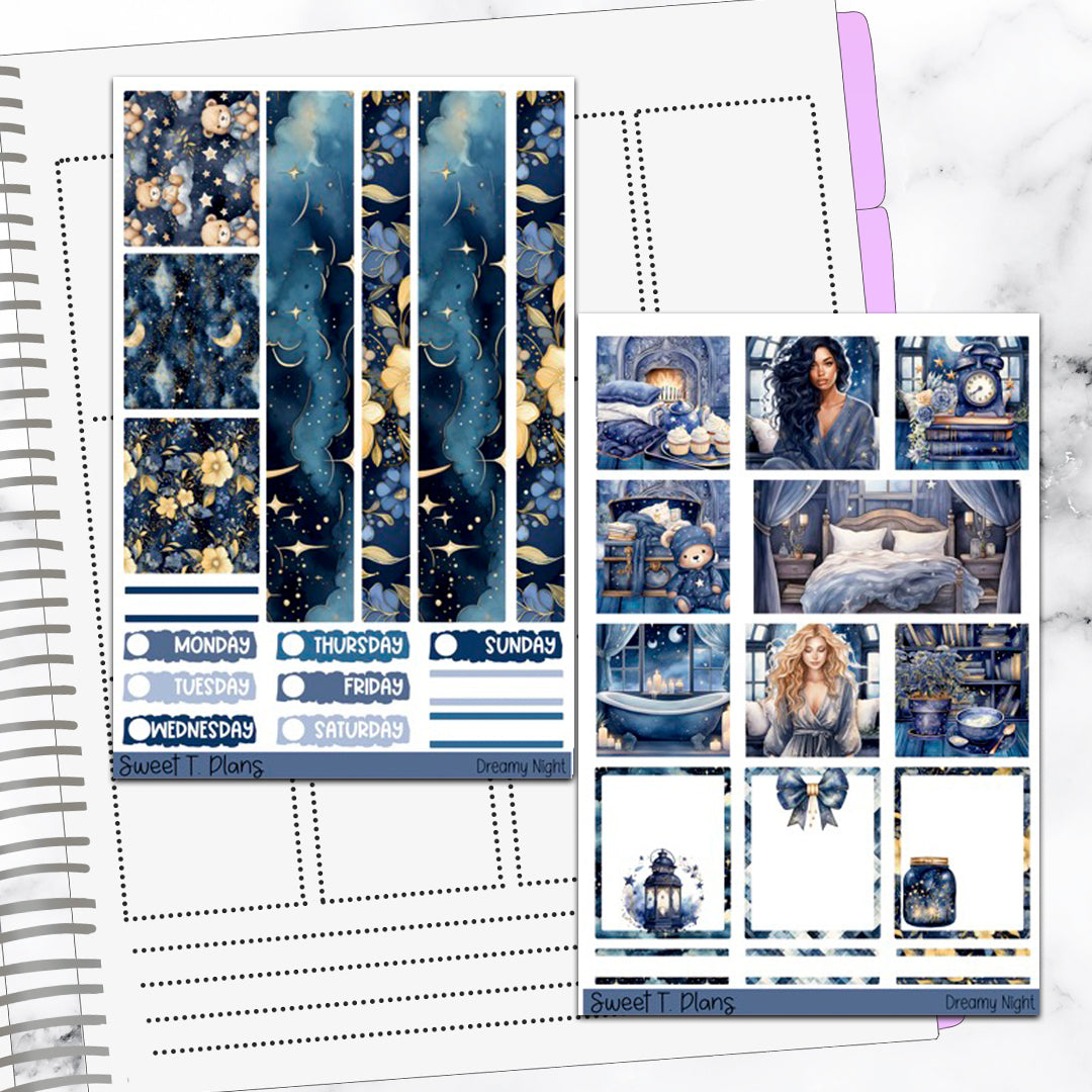 Dreamy Night Hobonichi Cousin Weekly Sticker Kit