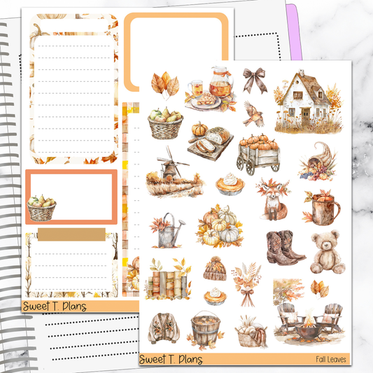 Fall Leaves Autumn Deco Sticker Kit