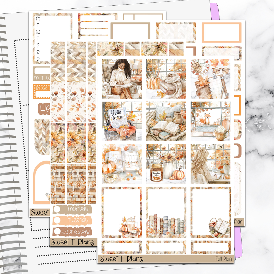 Fall Plan Autumn Hobonichi Cousin Weekly Sticker Kit