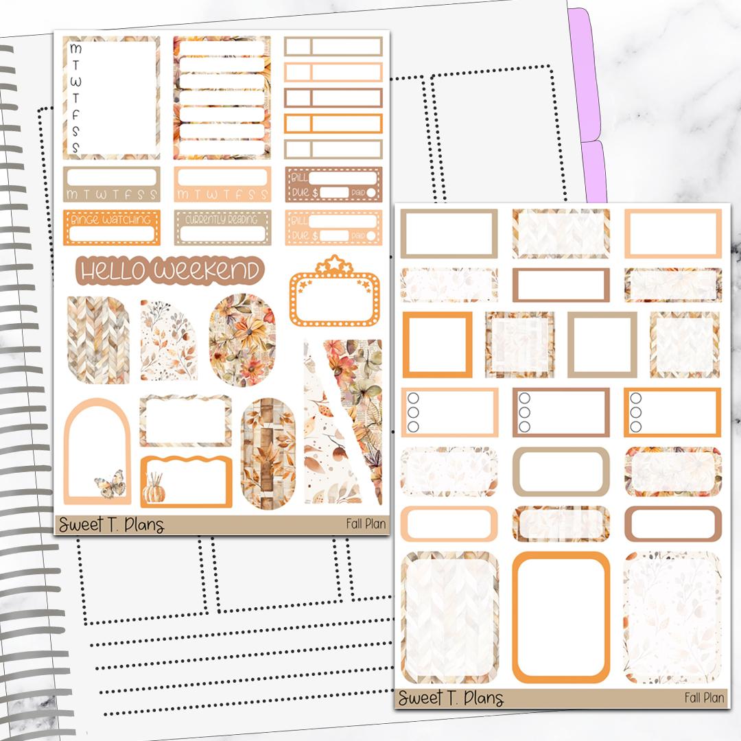 Fall Plan Autumn Hobonichi Cousin Weekly Sticker Kit