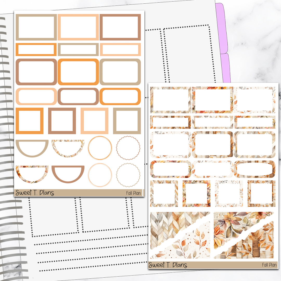 Fall Plan Autumn Sticker Kit Universal Vertical Planners