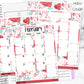 February Valentine Heart Monthly Jumbo Sticker Full Sheet A5w B6 Hobonichi Cousin