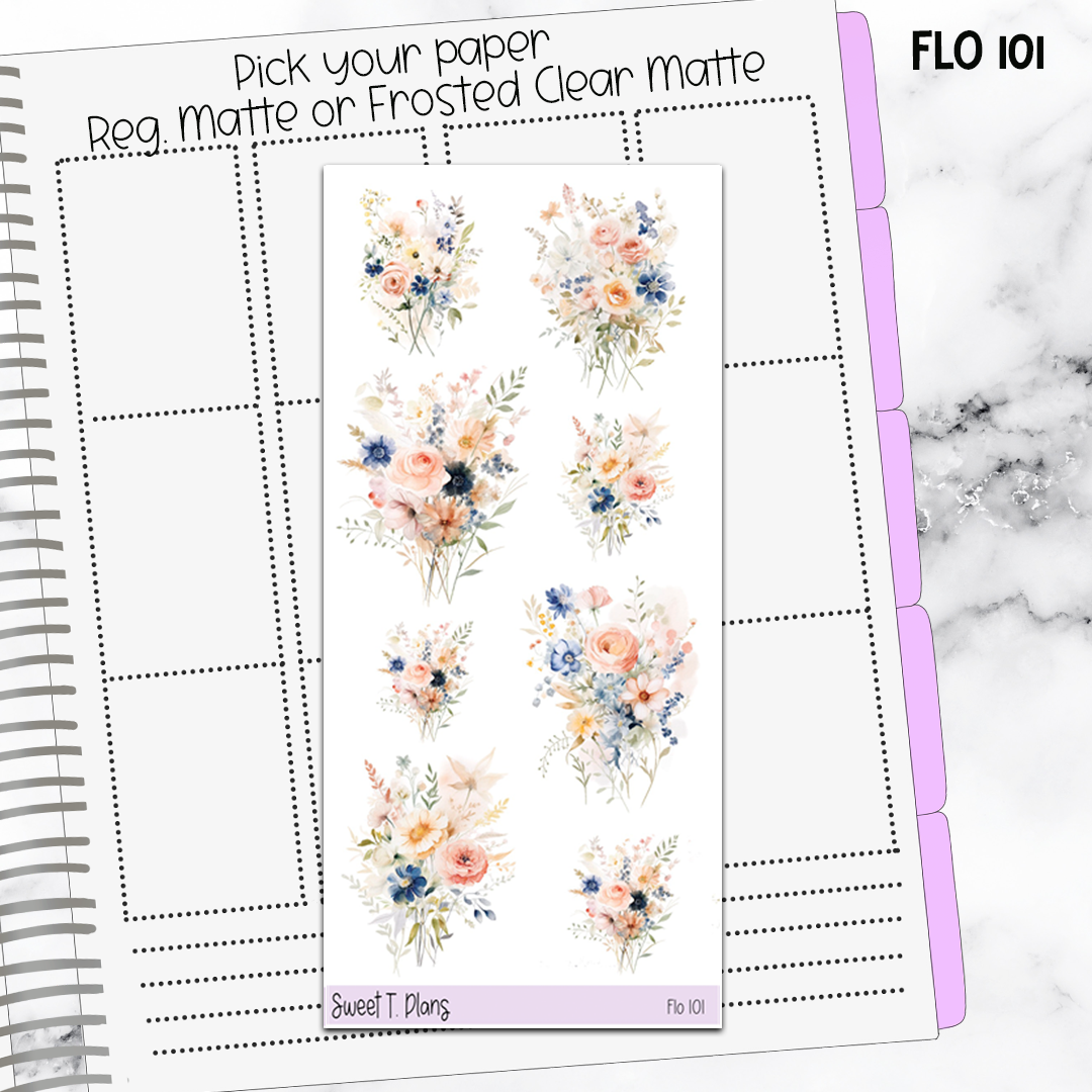 Floral Sticker Sheet (FLO101)