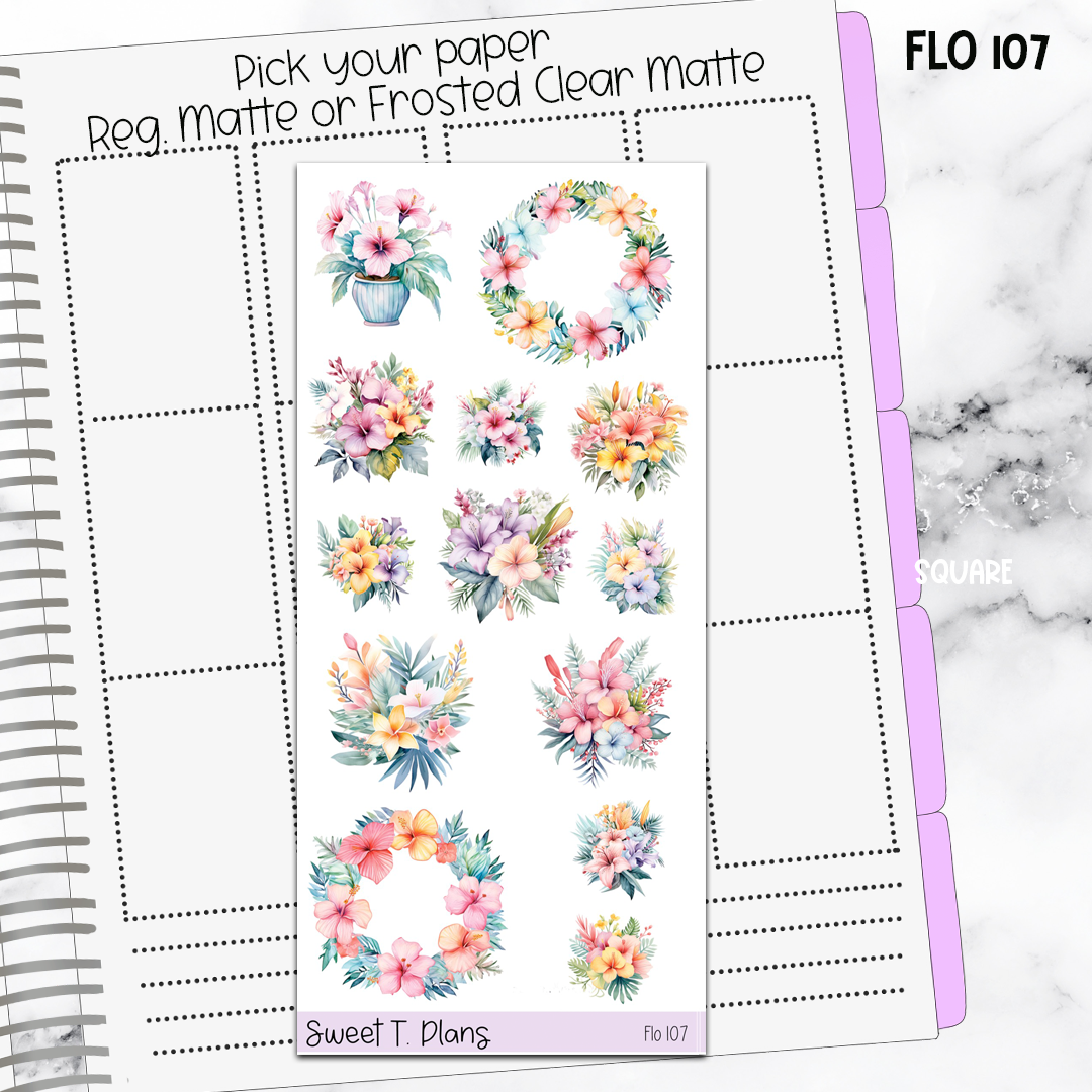 Floral Sticker Sheet (FLO107)