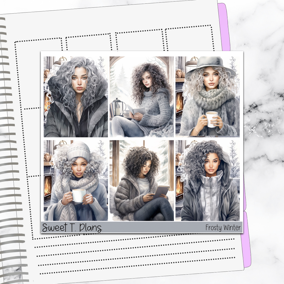 Frosty Winter Sticker Kit Universal Vertical Planners