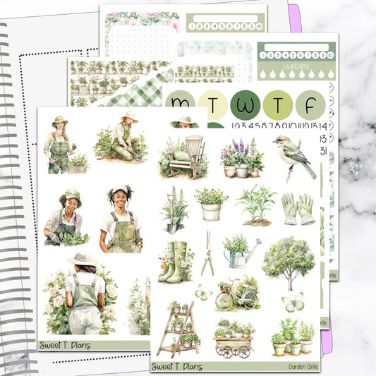 Garden Girlie Bundle or Single Sheets Weekly Ultimate Journaling Kit
