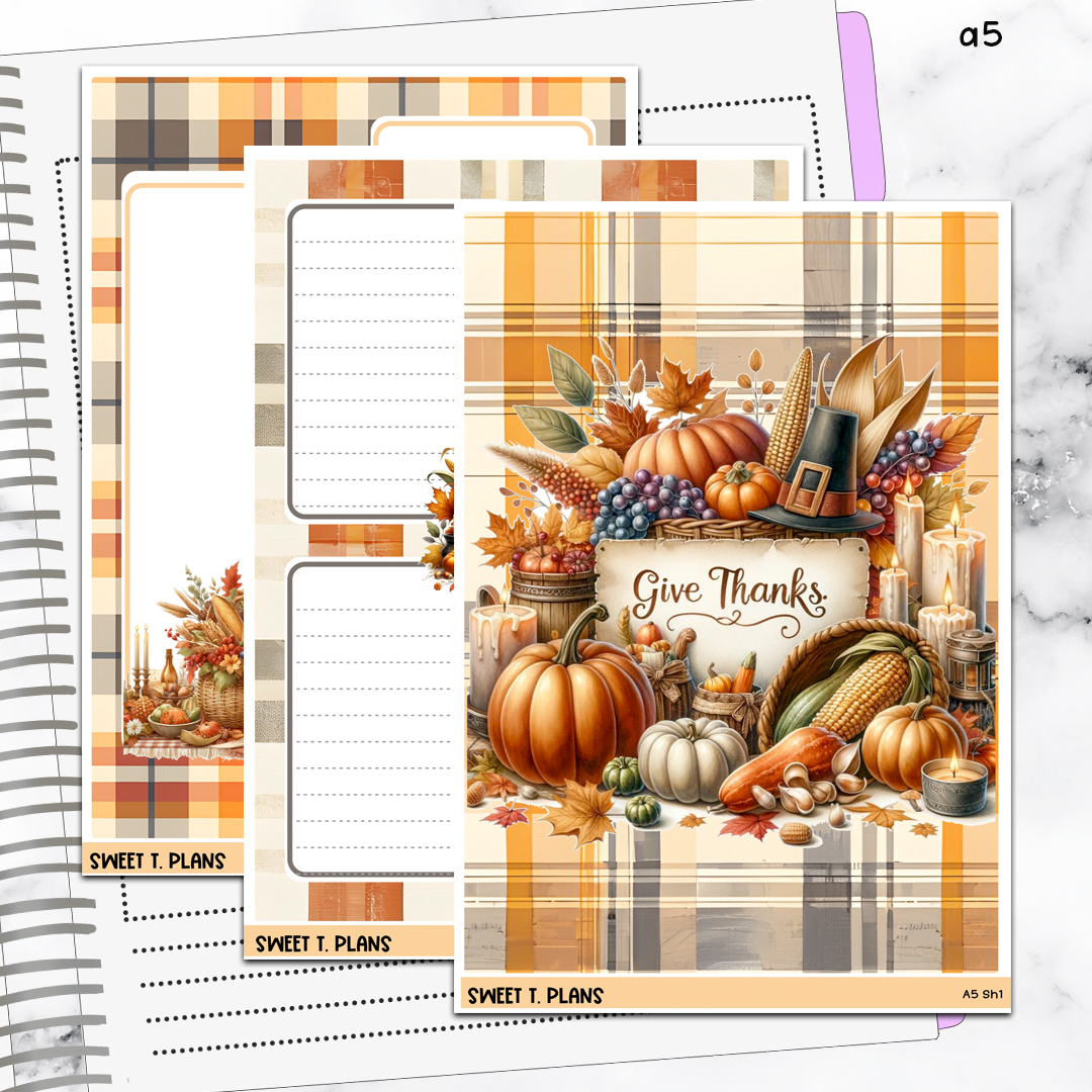 Give Thanks Jumbo Sticker A5w A5 B6 Hobonichi Cousin