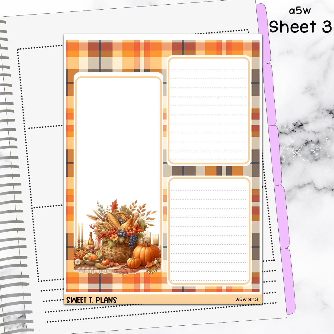 Give Thanks Jumbo Sticker A5w A5 B6 Hobonichi Cousin