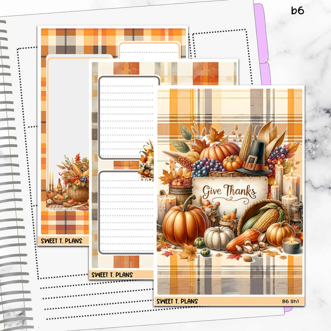 Give Thanks Jumbo Sticker A5w A5 B6 Hobonichi Cousin