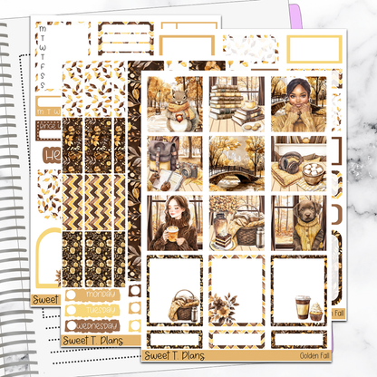 Golden Fall Autumn Harvest Hobonichi Cousin Weekly Sticker Kit