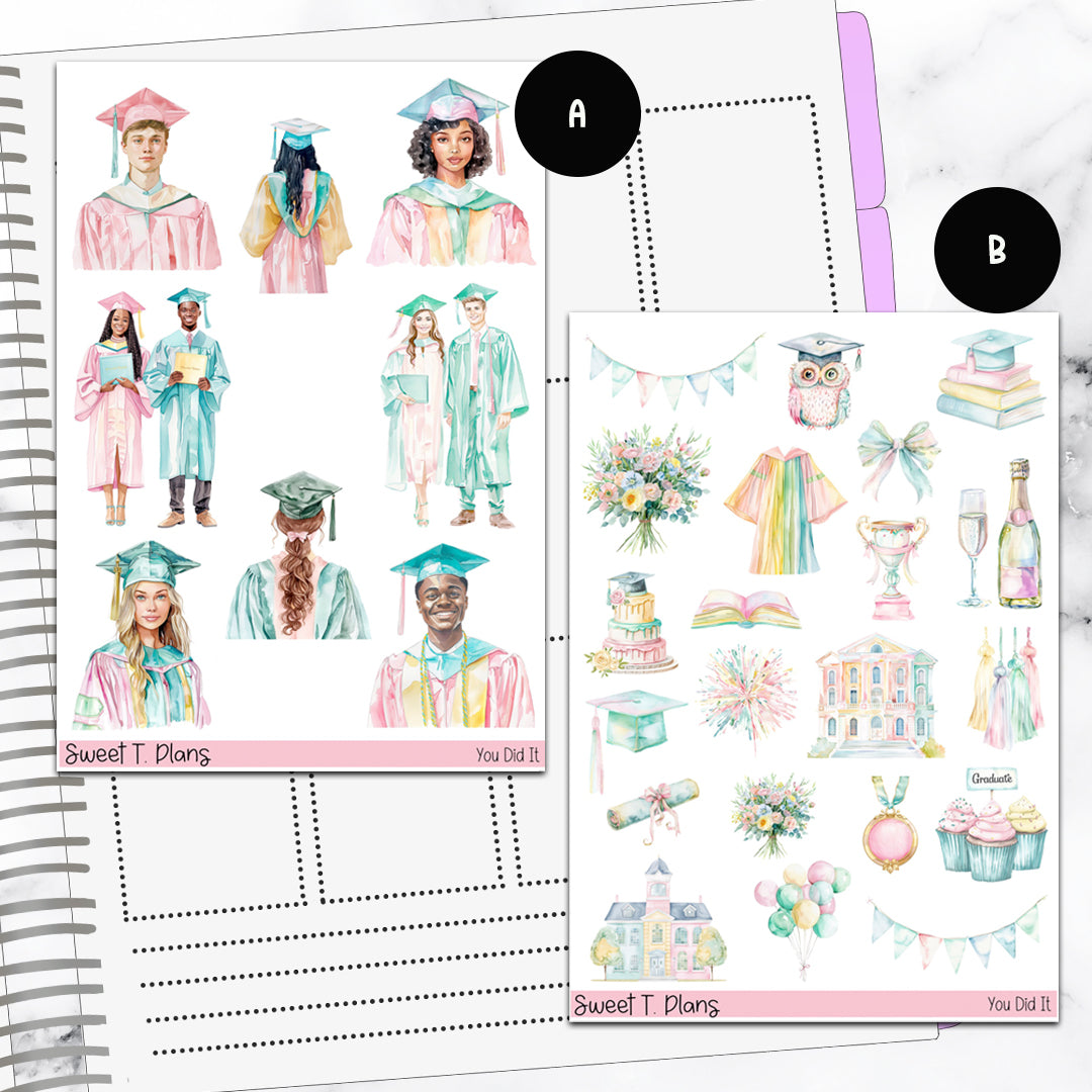You Did It Graduation Bundle or Single Sheets Weekly Ultimate Journaling Kit