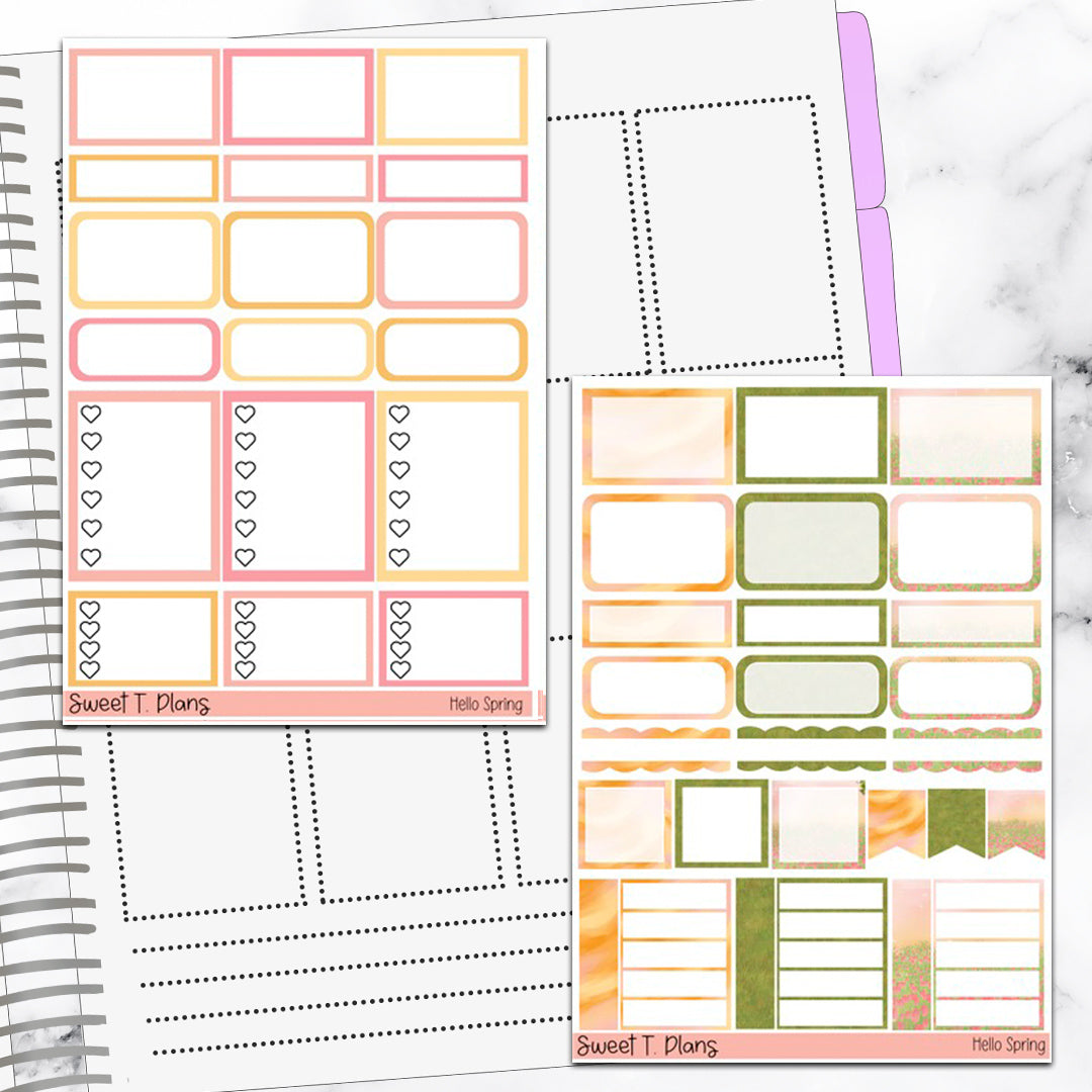 Hello Spring Weekly Sticker Kit Universal Vertical Planners