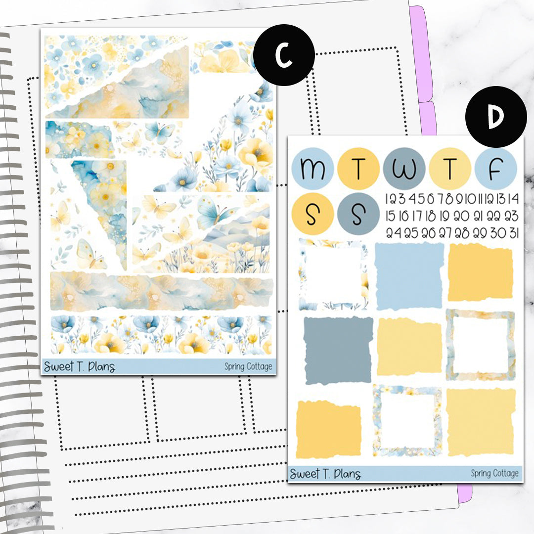 Spring Cottage Bundle or Single Sheets Weekly Ultimate Journaling Kit