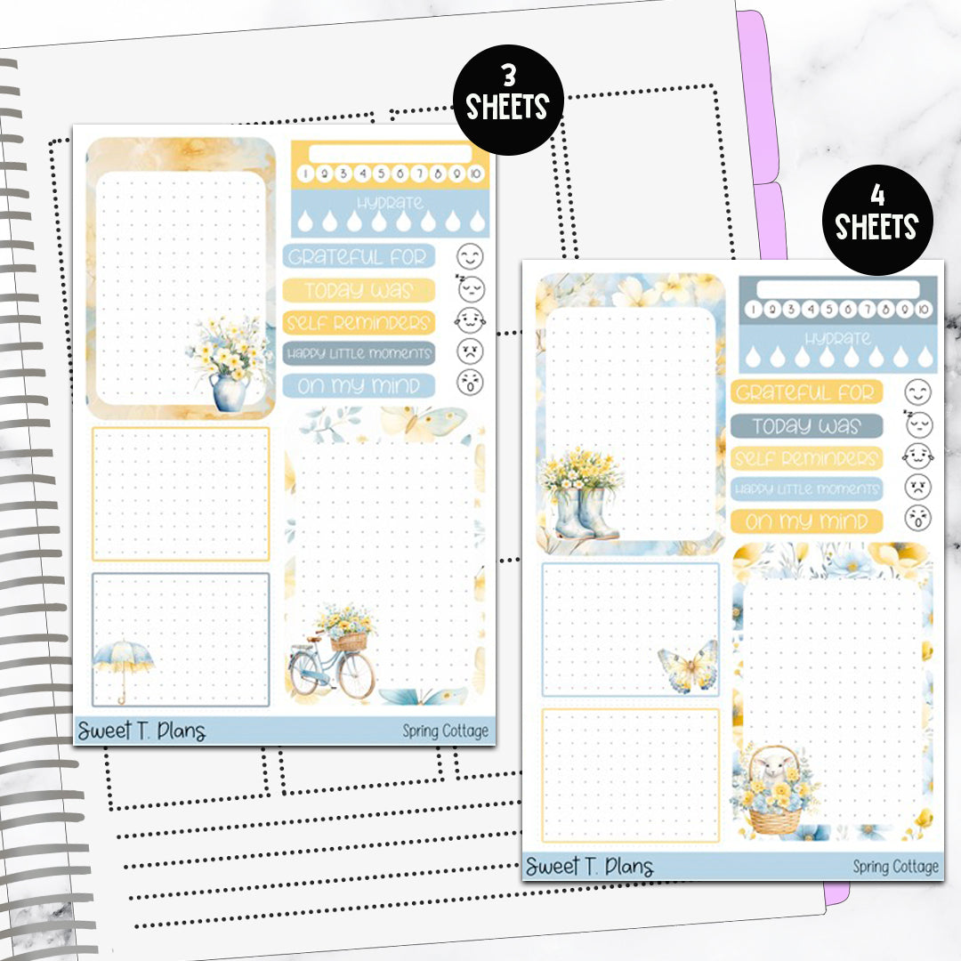 Spring Cottage Bundle or Single Sheets Weekly Ultimate Journaling Kit