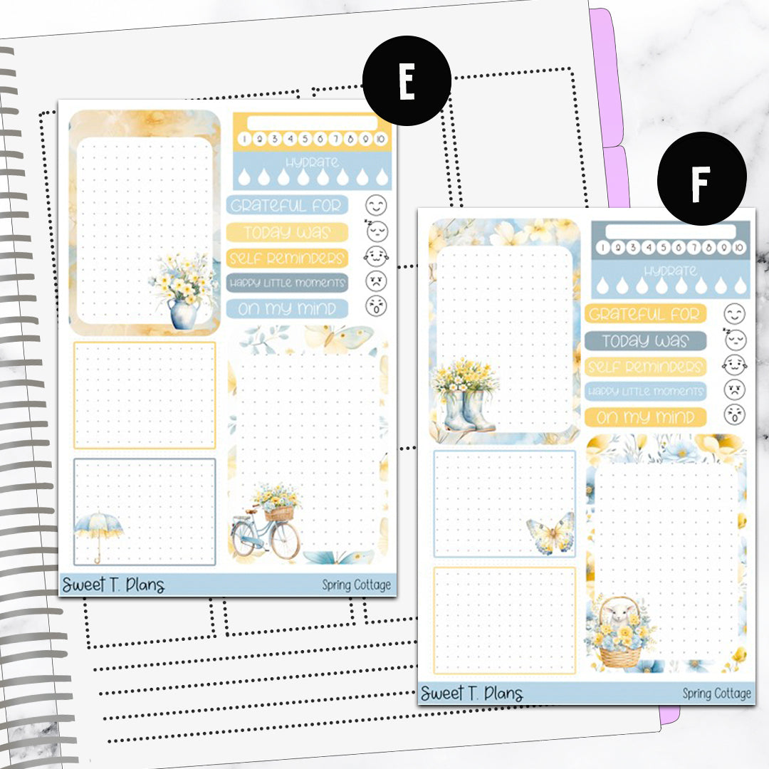 Spring Cottage Bundle or Single Sheets Weekly Ultimate Journaling Kit