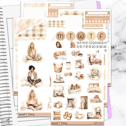 Night Routine Bundle or Single Sheets Weekly Ultimate Journaling Kit