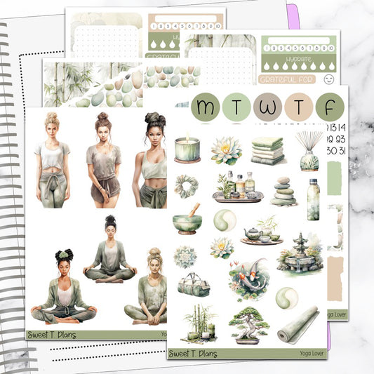 Yoga Lover Bundle or Single Sheets Weekly Ultimate Journaling Kit