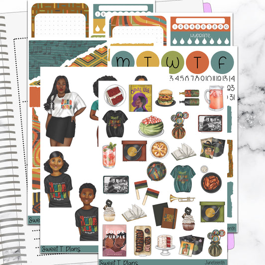 Juneteenth Bundle or Single Sheets Weekly Ultimate Journaling Kit