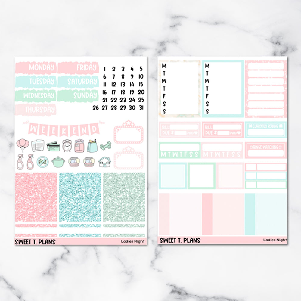 Ladies Night Weekly Sticker Kit Universal Vertical Planners