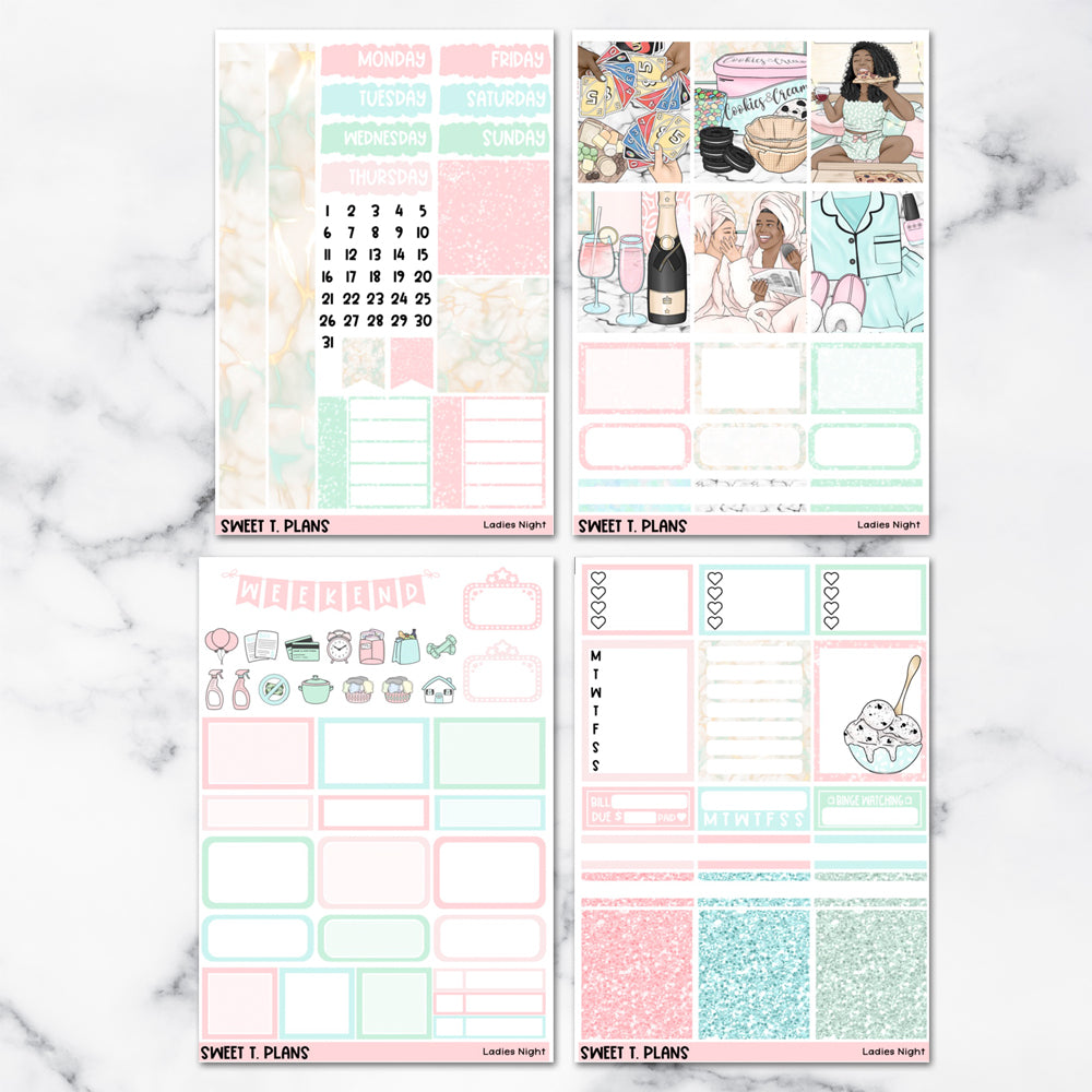 Ladies Night Vertical Mini/ B6 Print Pression Weekly Sticker Kit