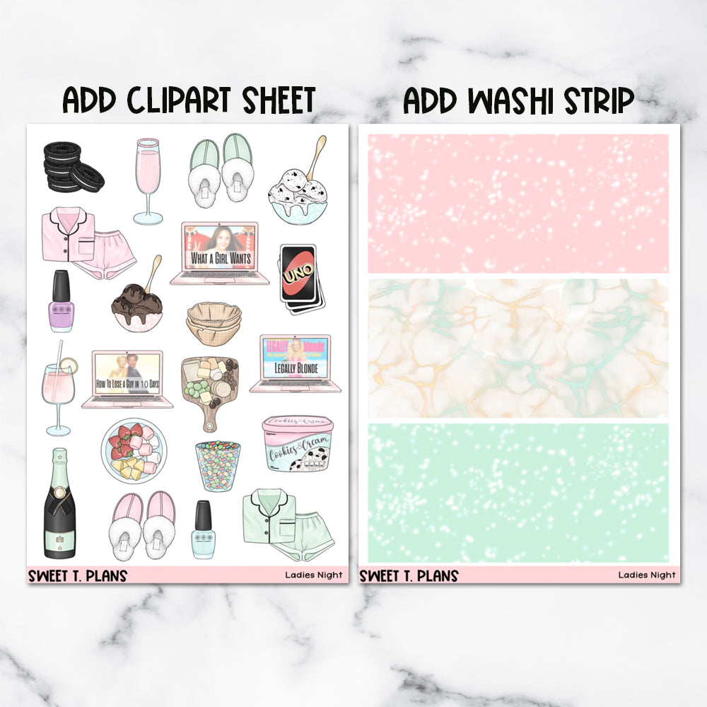 Ladies Night  Hobonichi Cousin Weekly Sticker Kit