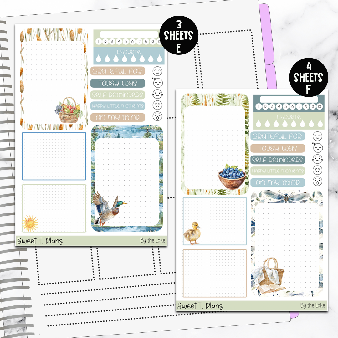 By the Lake  Bundle or Single Sheets Weekly Ultimate Journaling Kit