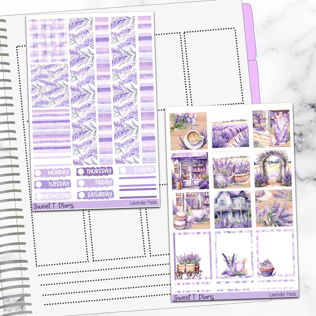 Lavender Fields Spring Hobonichi Cousin Weekly Sticker Kit