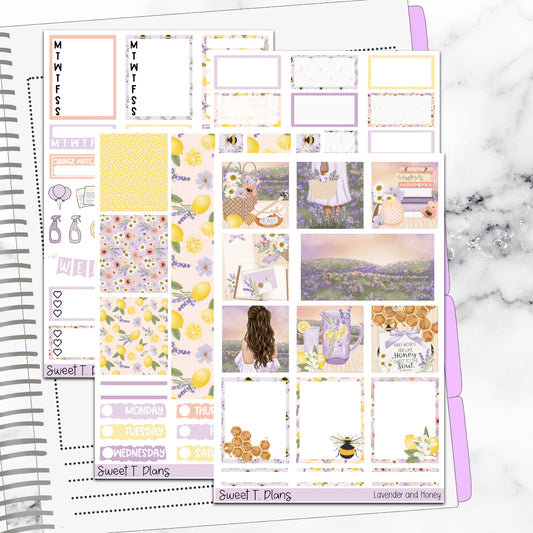 Lavender and Honey  Hobonichi Cousin Weekly Sticker Kit