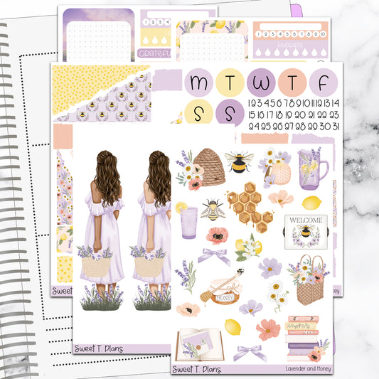 Lavender and Honey Bundle or Single Sheets Weekly Ultimate Journaling Kit