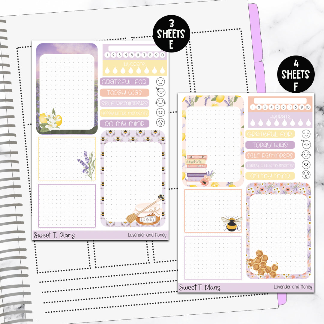 Lavender and Honey Bundle or Single Sheets Weekly Ultimate Journaling Kit