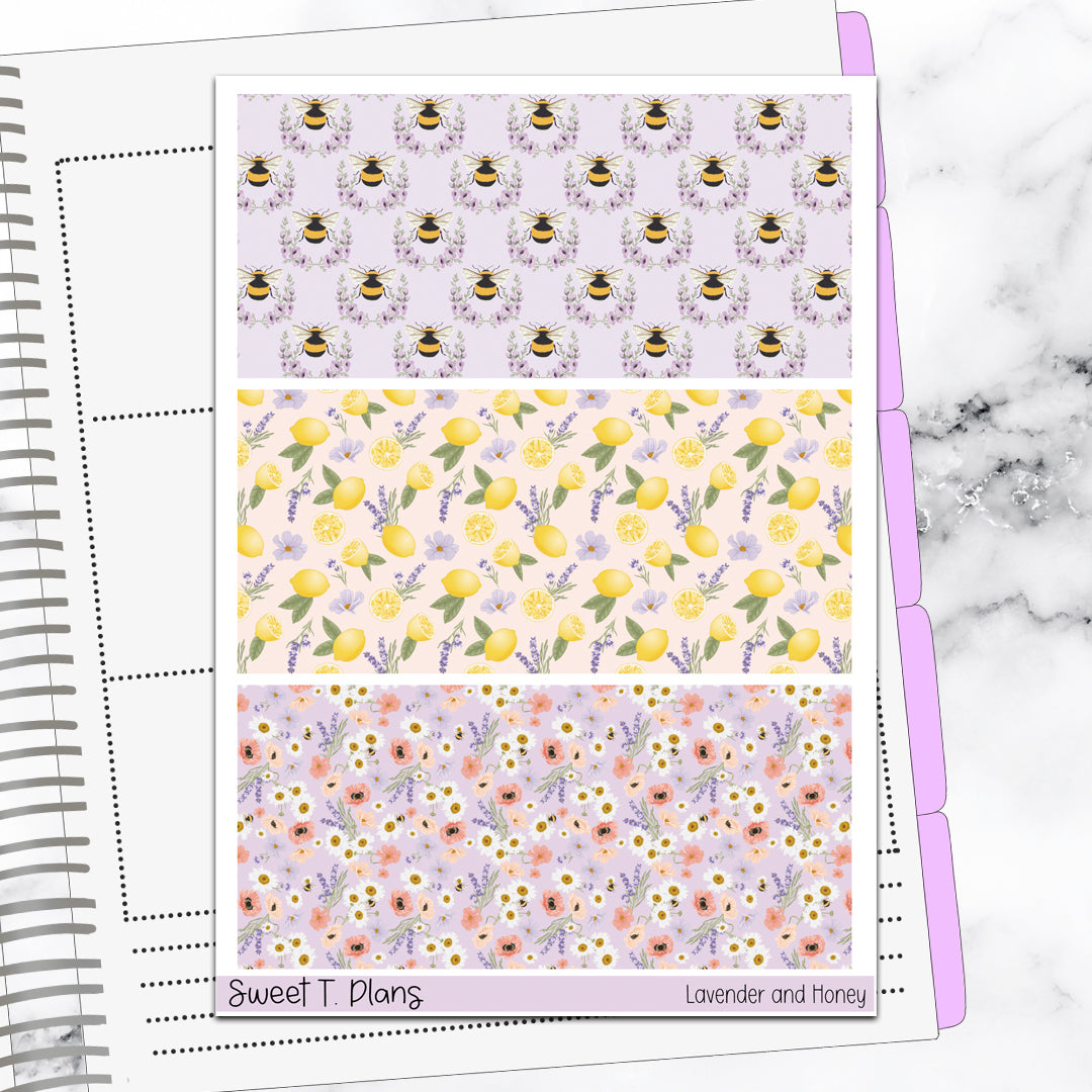 Lavender and Honey Vertical Mini/ B6 Print Pression Weekly Sticker Kit