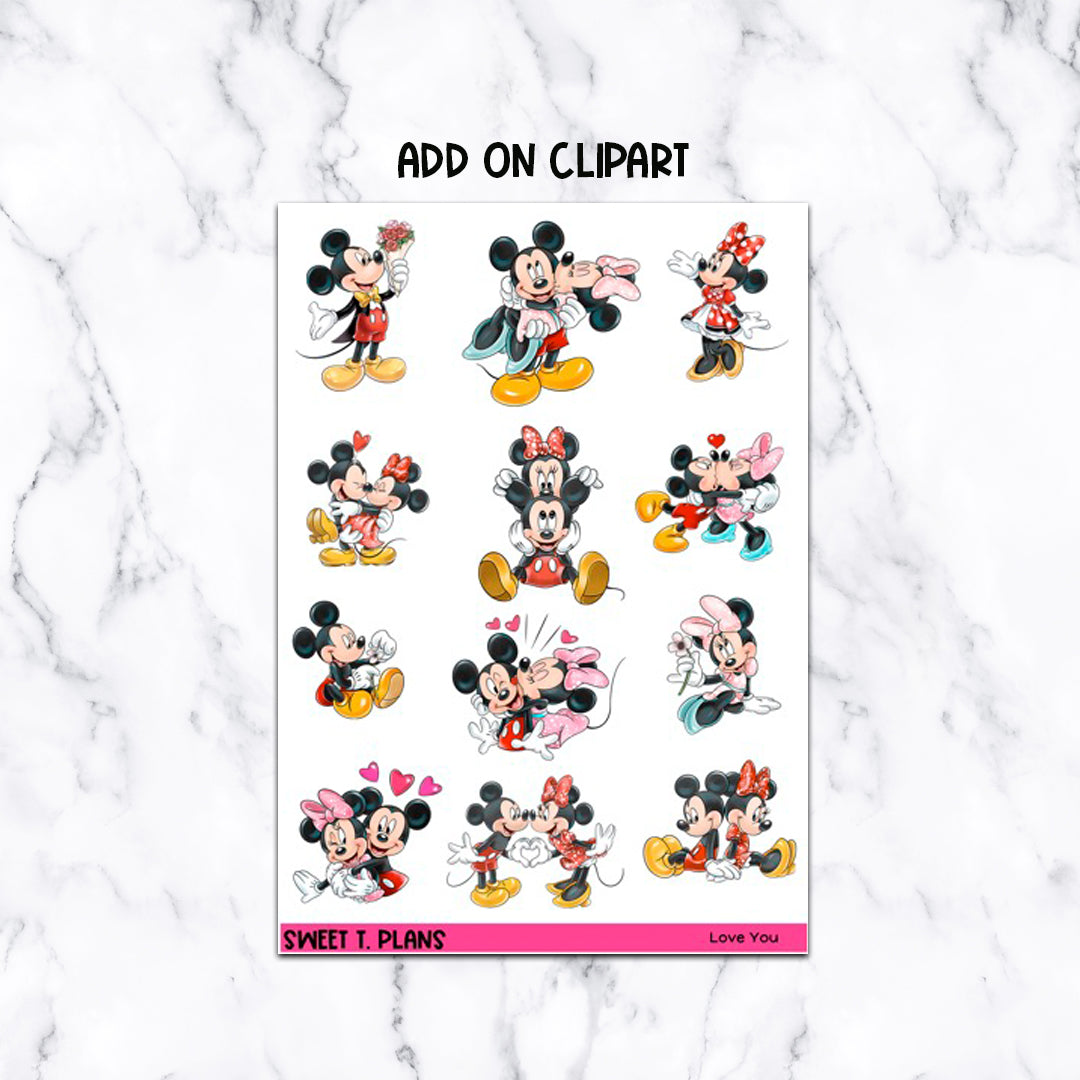 Love You Valentine Hobonichi Cousin Weekly Sticker Kit (Avaliable Black Friday Weekend ONLY)