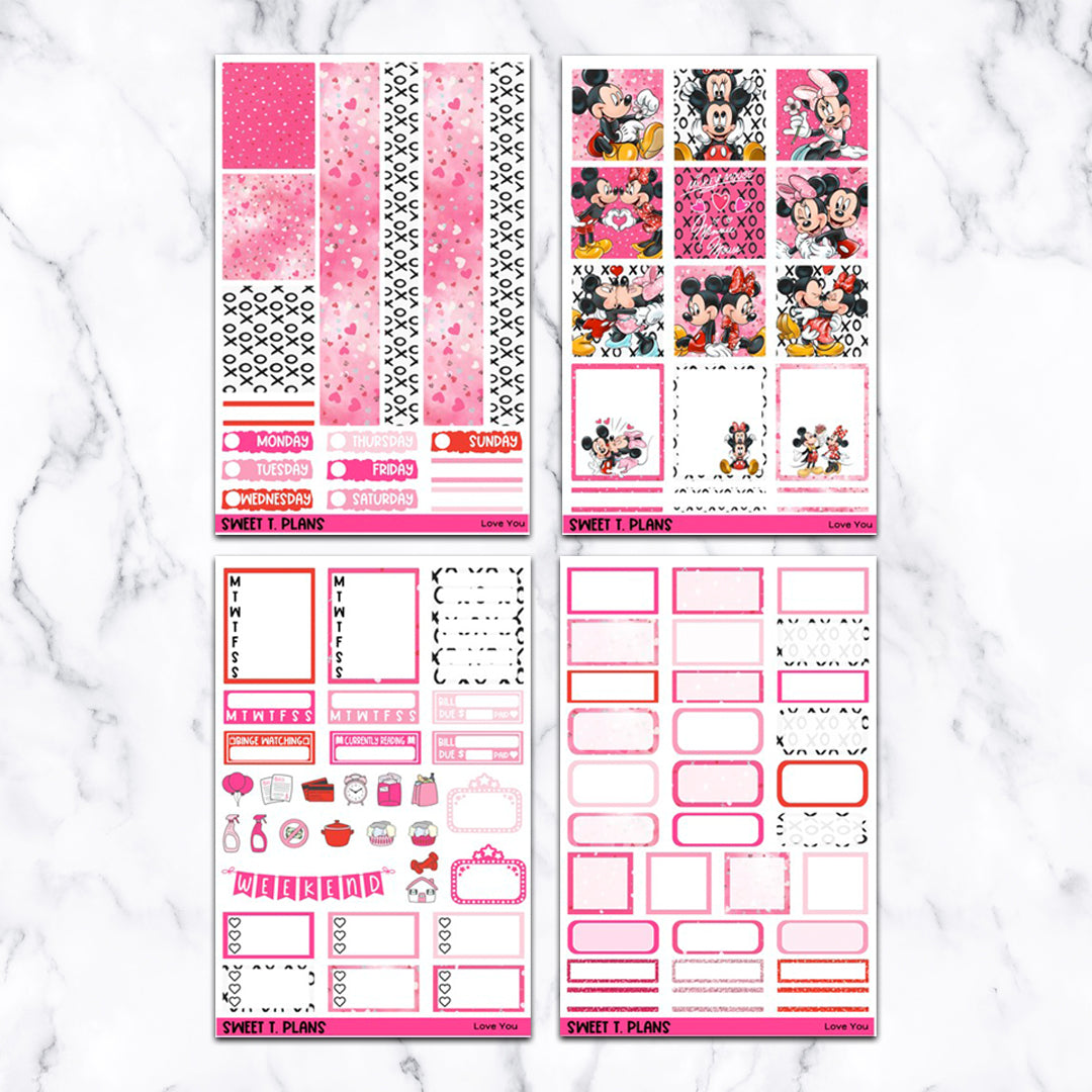 Love You Valentine Hobonichi Cousin Weekly Sticker Kit (Avaliable Black Friday Weekend ONLY)