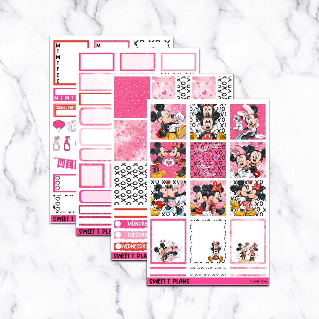 Love You Valentine Hobonichi Cousin Weekly Sticker Kit (Avaliable Black Friday Weekend ONLY)
