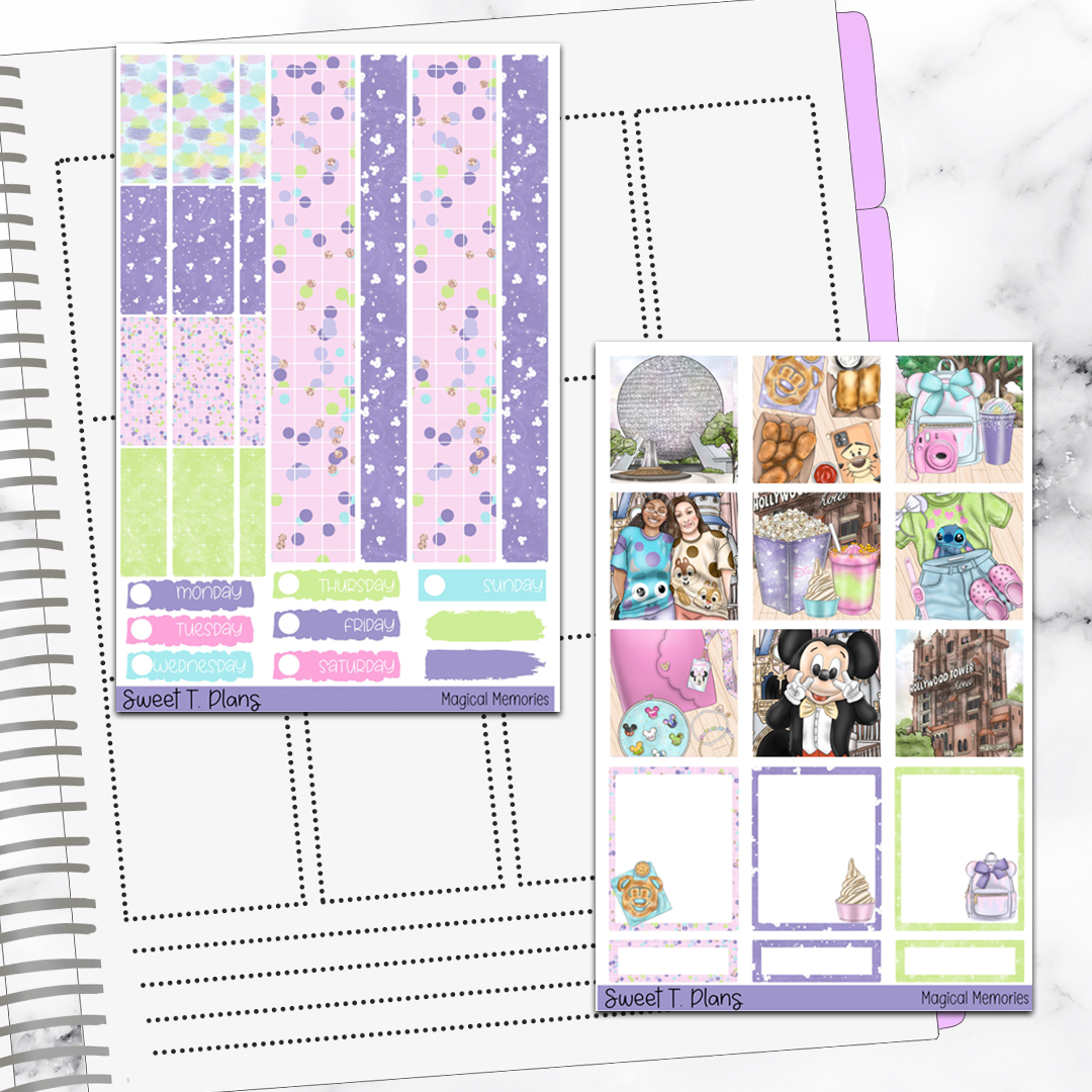 Magical Memories Vacation Hobonichi Cousin Weekly Sticker Kit