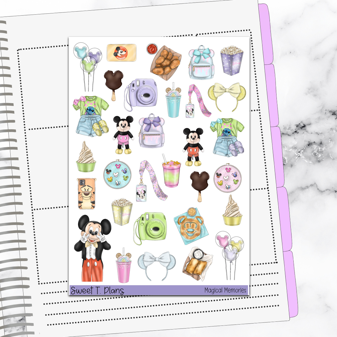 Magical Memories Vacation Hobonichi Cousin Weekly Sticker Kit