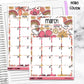 March Floral Monthly Jumbo Sticker Full Sheet A5w B6 Hobonichi Cousin