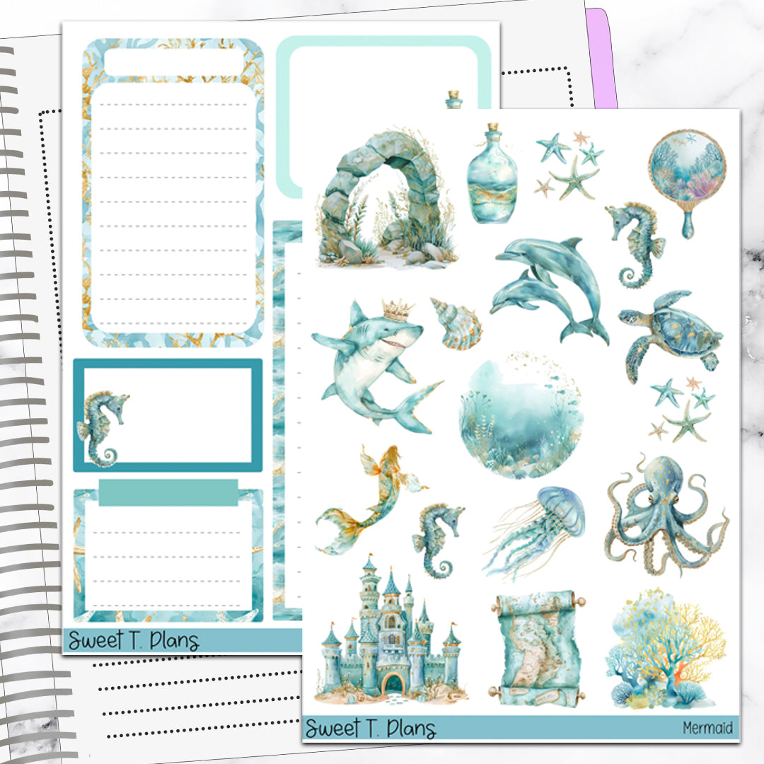 Mermaid Under the Sea Ocean Summer Deco Sticker Kit