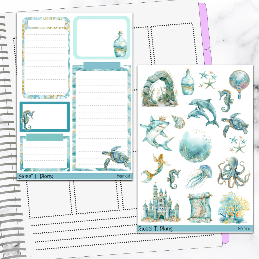 Mermaid Under the Sea Ocean Summer Deco Sticker Kit