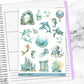 Mermaid Under the Sea Ocean Summer Weekly Sticker Kit Universal Vertical Planners