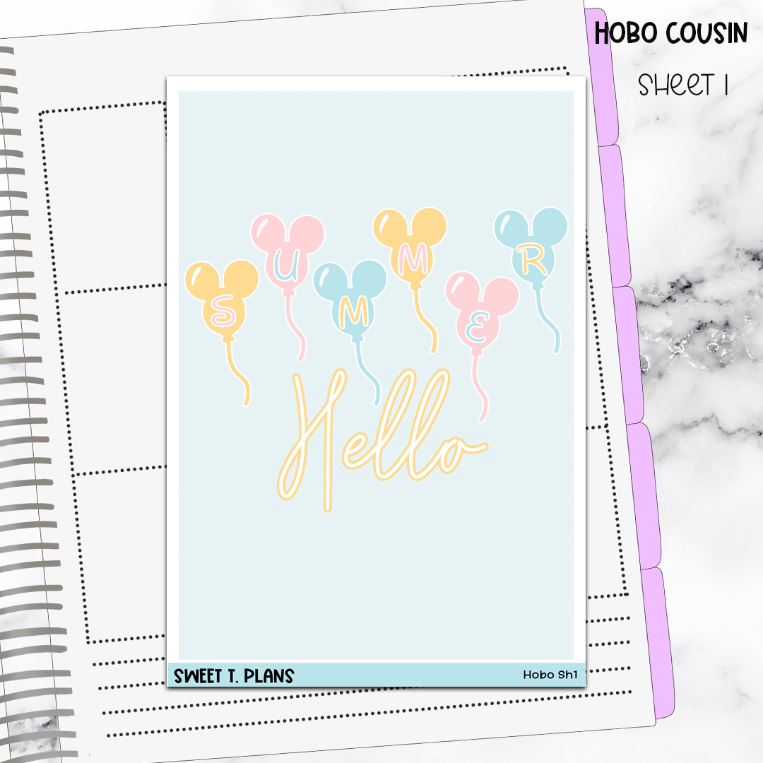 Hello Summer Jumbo Sticker A5w A5 B6 Hobonichi Cousin