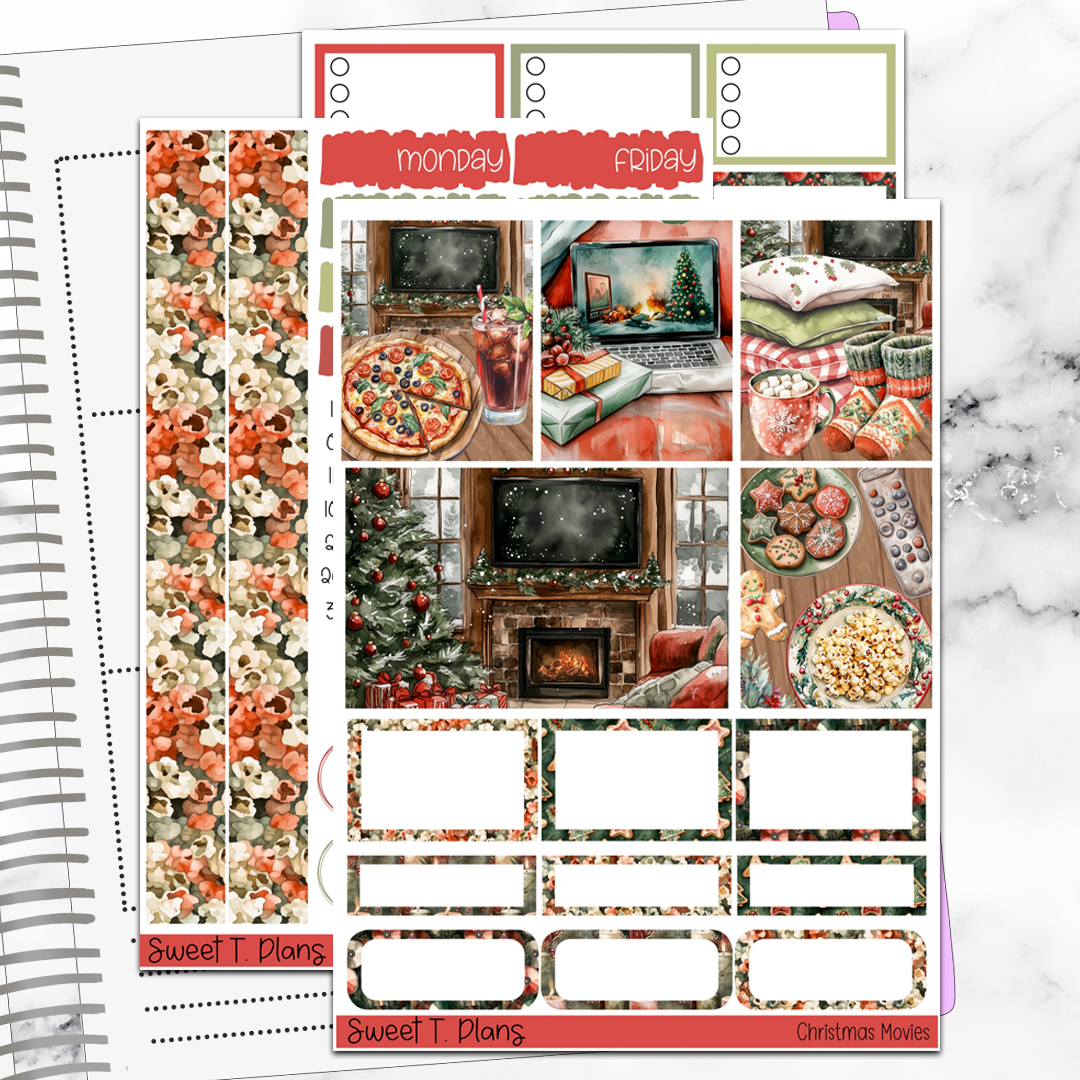 Christmas Movies Holiday Winter Vertical Mini/B6 Print Pression Weekly Sticker Kit