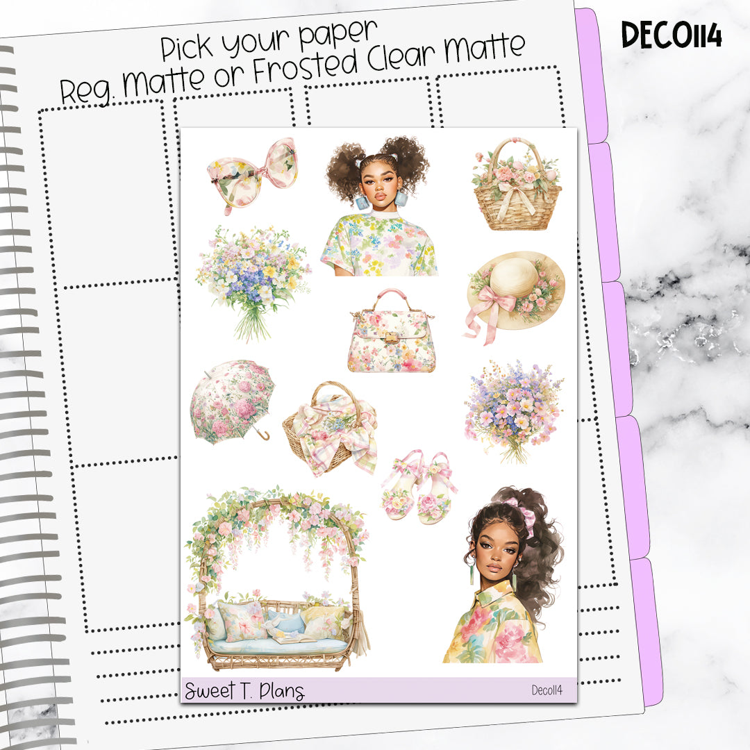 Deco Clipart Sticker Sheet (Deco-114) Spring