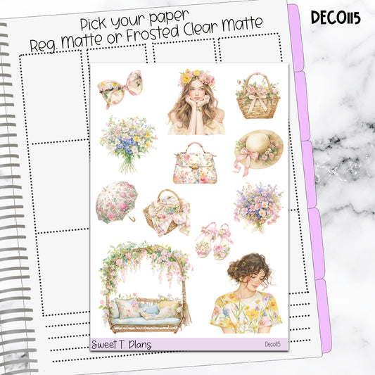 Deco Clipart Sticker Sheet (Deco-115) Spring