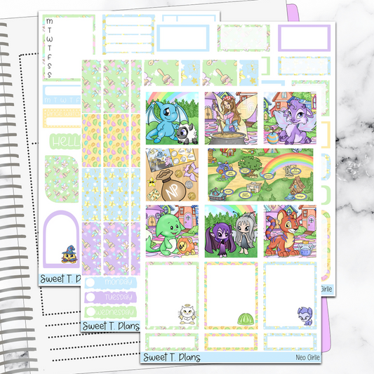 Neo Girlie Gamer Hobonichi Cousin Weekly Sticker Kit